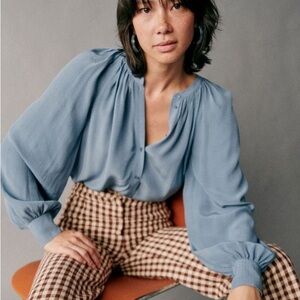 Sezane Lealys shirt size 2 in blue
